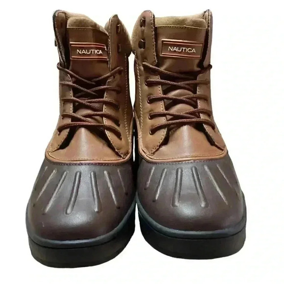 Nautica Padden Mens 12 Waterproof Insulated Lace Up Duck Boots Brown Vegan NEW - Picture 2 of 8